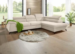 Clearance BADER Polsterecke mit Bettfunktion und verstellbaren Kopfstützen CREME