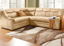 Hot BADER Polsterecke mit Bezug aus echtem Leder CREME