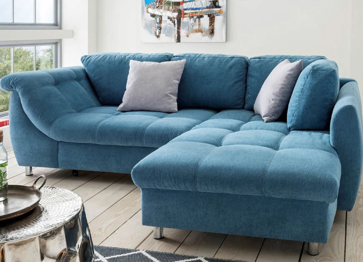 Hot BADER Polsterecke mit Dekokissen BLAU