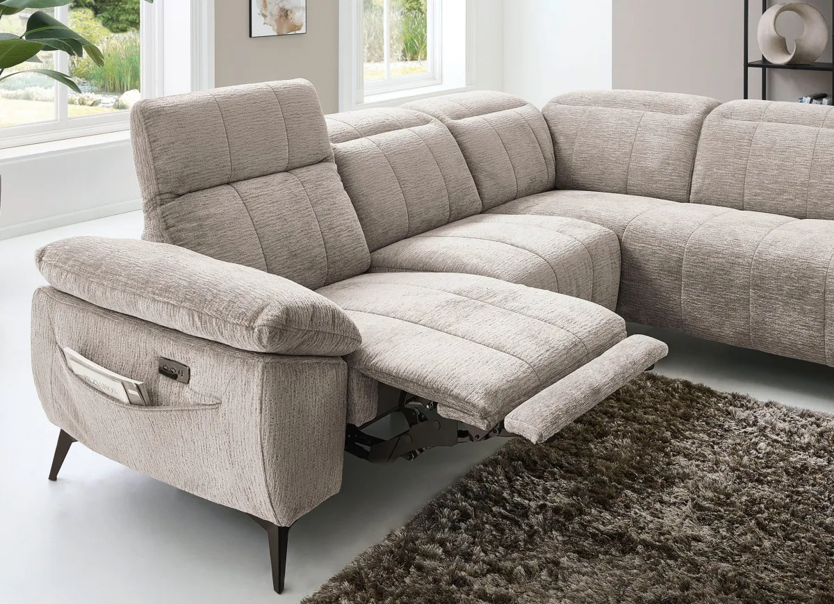 New BADER Polsterecke mit Funktion beige