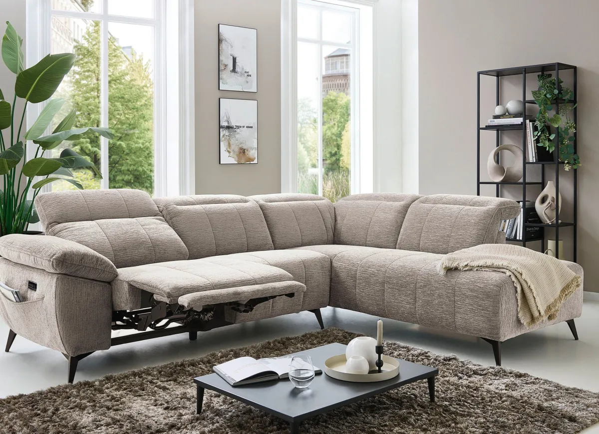 New BADER Polsterecke mit Funktion beige