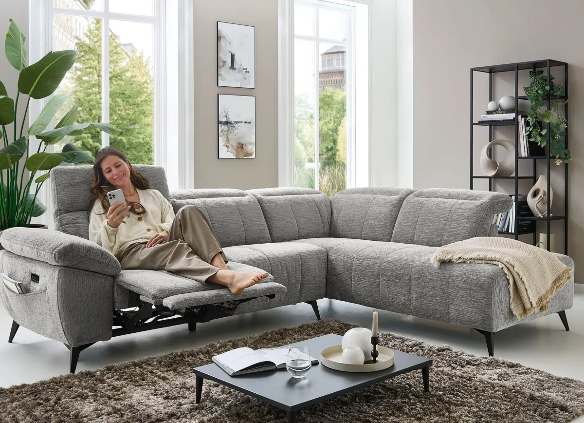 Outlet BADER Polsterecke mit Funktion grau