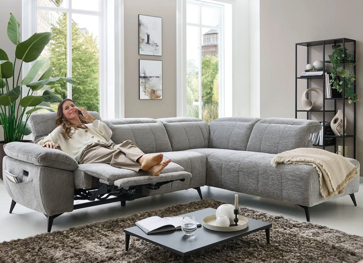Outlet BADER Polsterecke mit Funktion grau