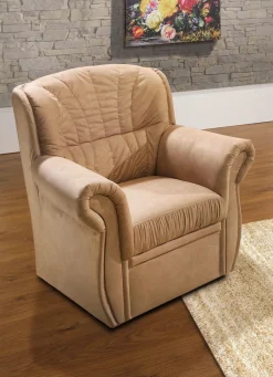 Sale BADER Polstermöbel mit angenehmem Mikrovelours-Bezug CAPPUCCINO
