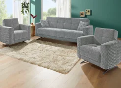 Clearance BADER Polstermöbel mit Bettfunktion und Dekokissen GRAU
