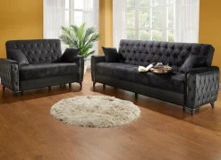 Discount BADER Polstermöbel mit Bettkasten und Liegefunktion SCHWARZ