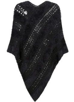 Outlet BADER Poncho in Garnmix SCHWARZ