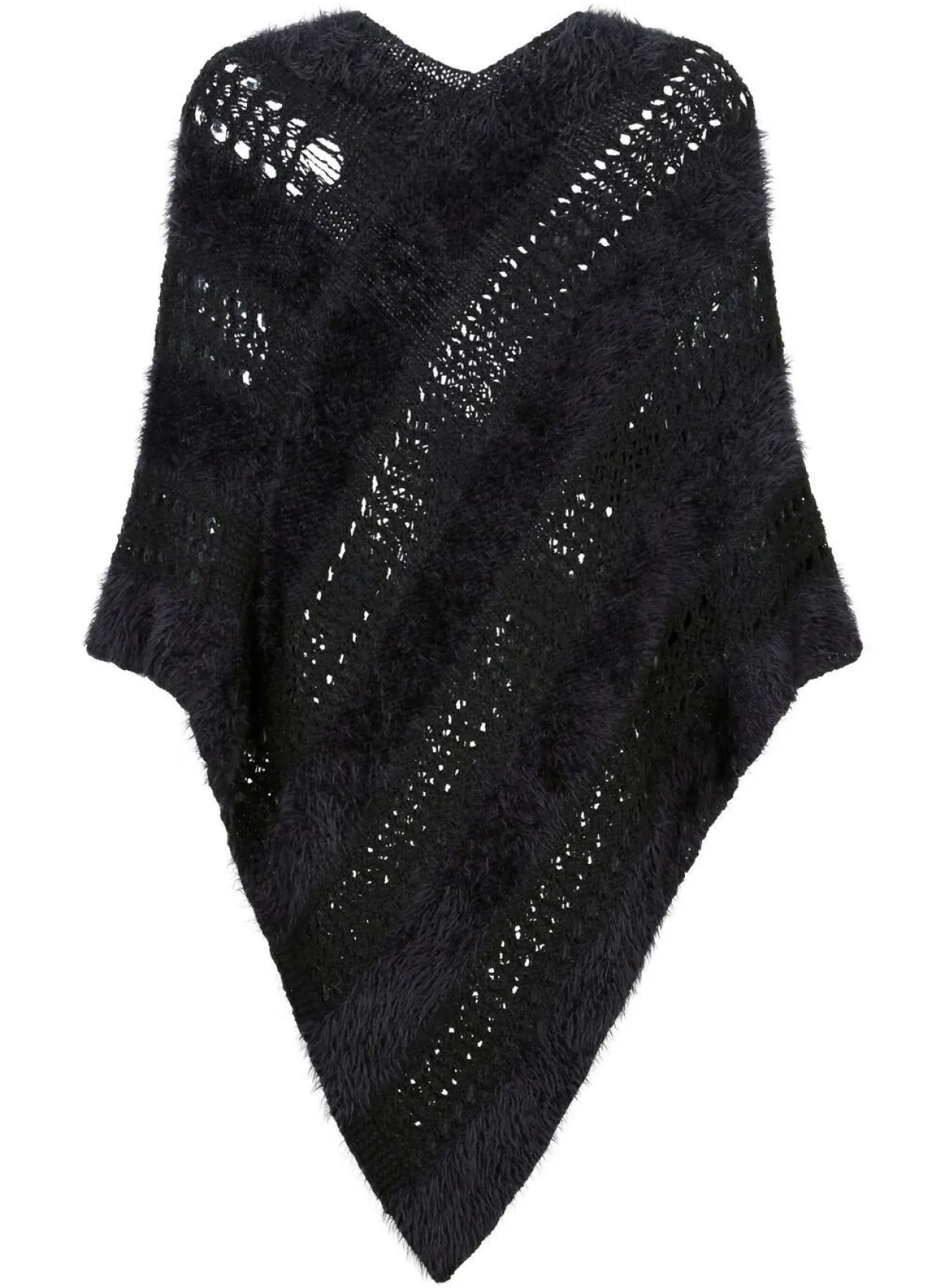 Outlet BADER Poncho in Garnmix SCHWARZ