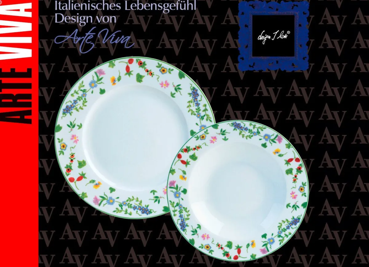 Discount BADER Porzellan-Geschirr Millefiori aus hochwertigem weißen Porzellan