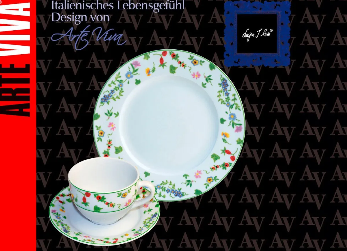 Discount BADER Porzellan-Geschirr Millefiori aus hochwertigem weißen Porzellan