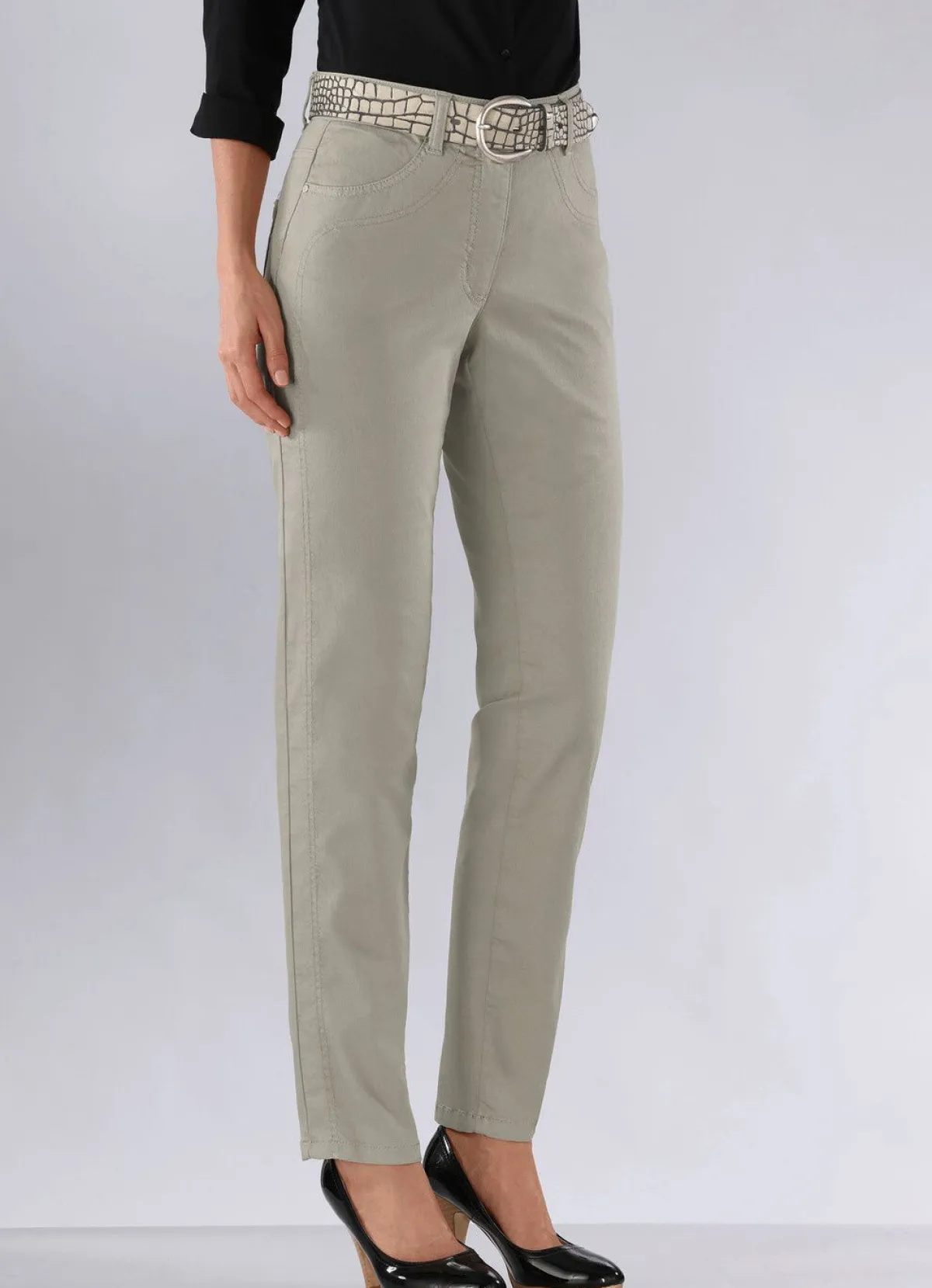 Online BADER Power-Stretch-Jeans KHAKI