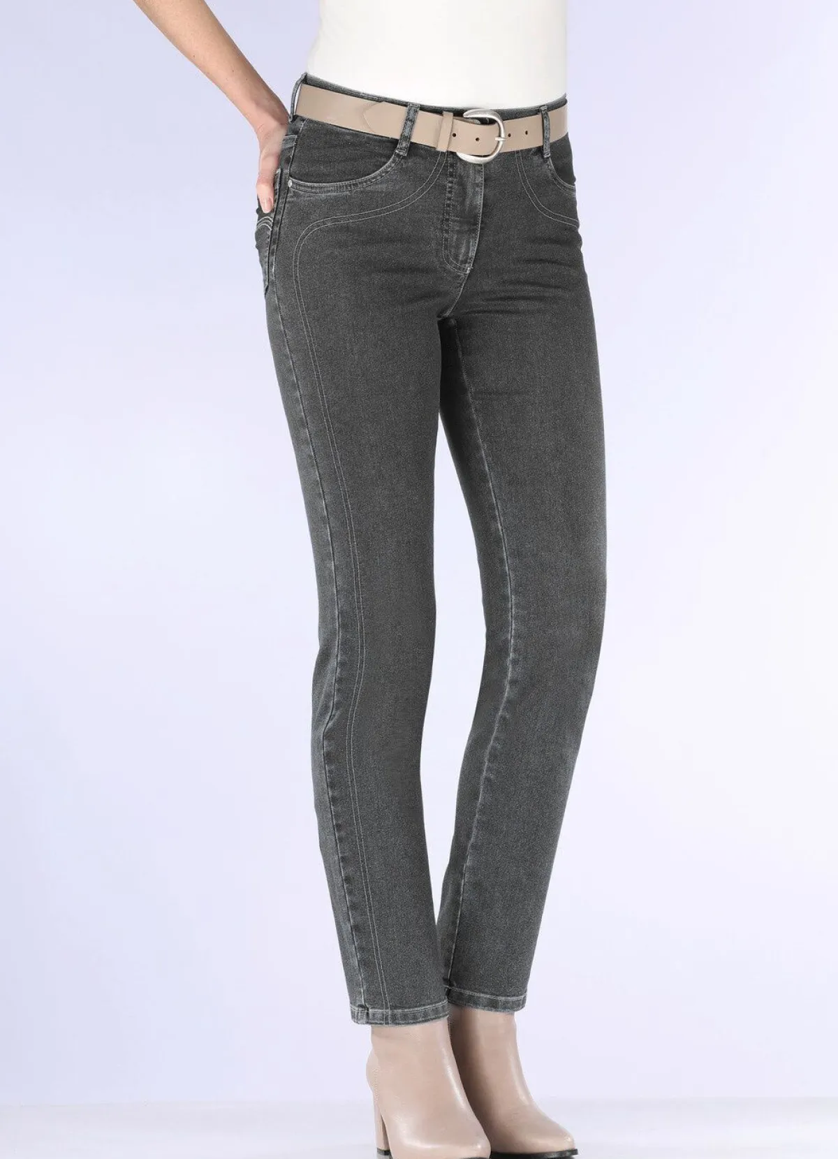 Sale BADER Power-Stretch-Jeans ANTHRAZIT