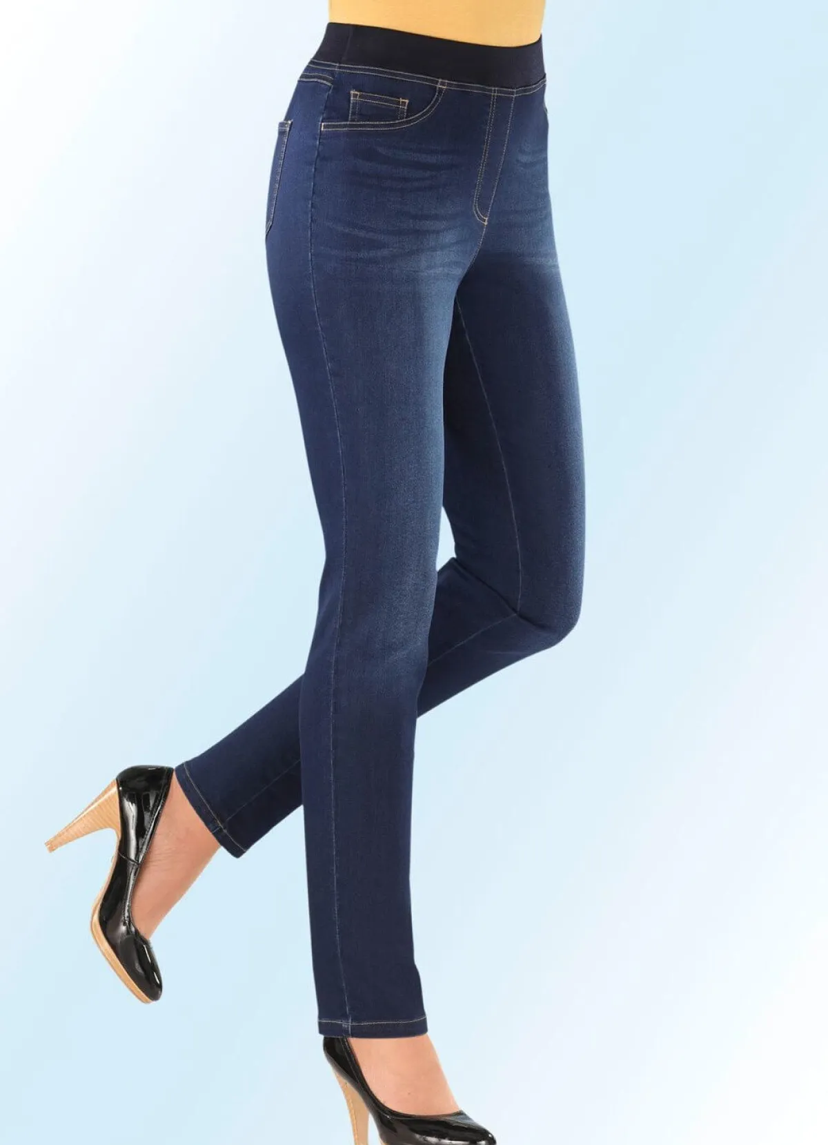 Sale COSMA Power-Stretch-Jeans in Schlupfform DUNKELBLAU