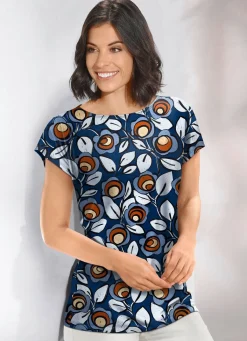 Best BADER Pulli aus feinem Romanit-Jersey BLAU-MULTICOLOR