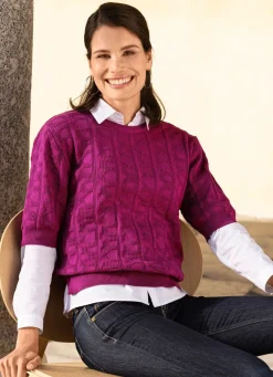 Online BADER Pulli in Strickmix FUCHSIA