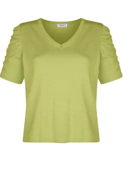 Discount BADER Pulli mit Raffung an den Ärmeln LIMETTE