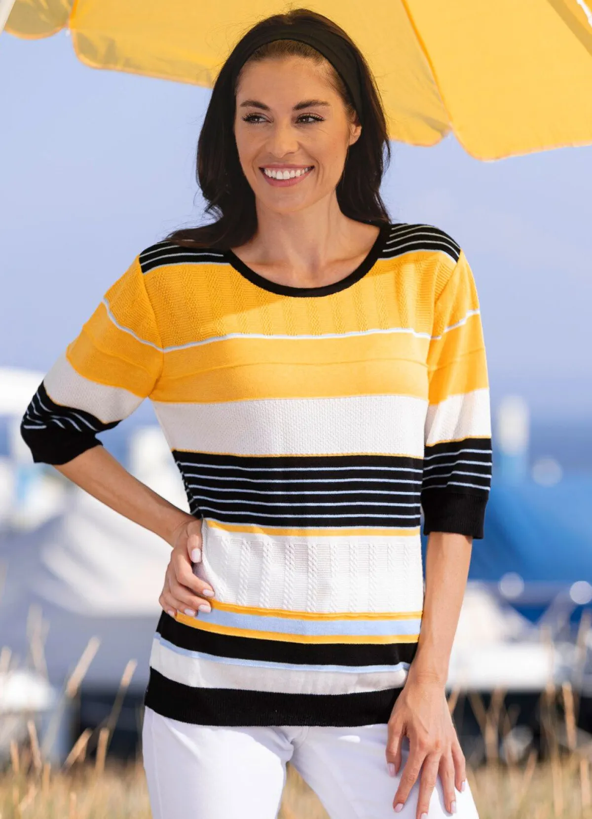 New BADER Pulli mit weichem Griff GELB-SCHWARZ-WEISS