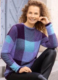 Online BADER Pullover aus haarigem Effektgarn LILA-FLIEDER-TÜRKIS