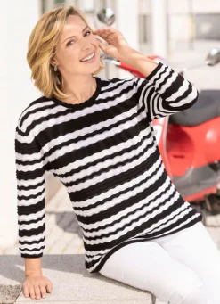 New BADER Pullover aus sehr weichem Material SCHWARZ-WEISS