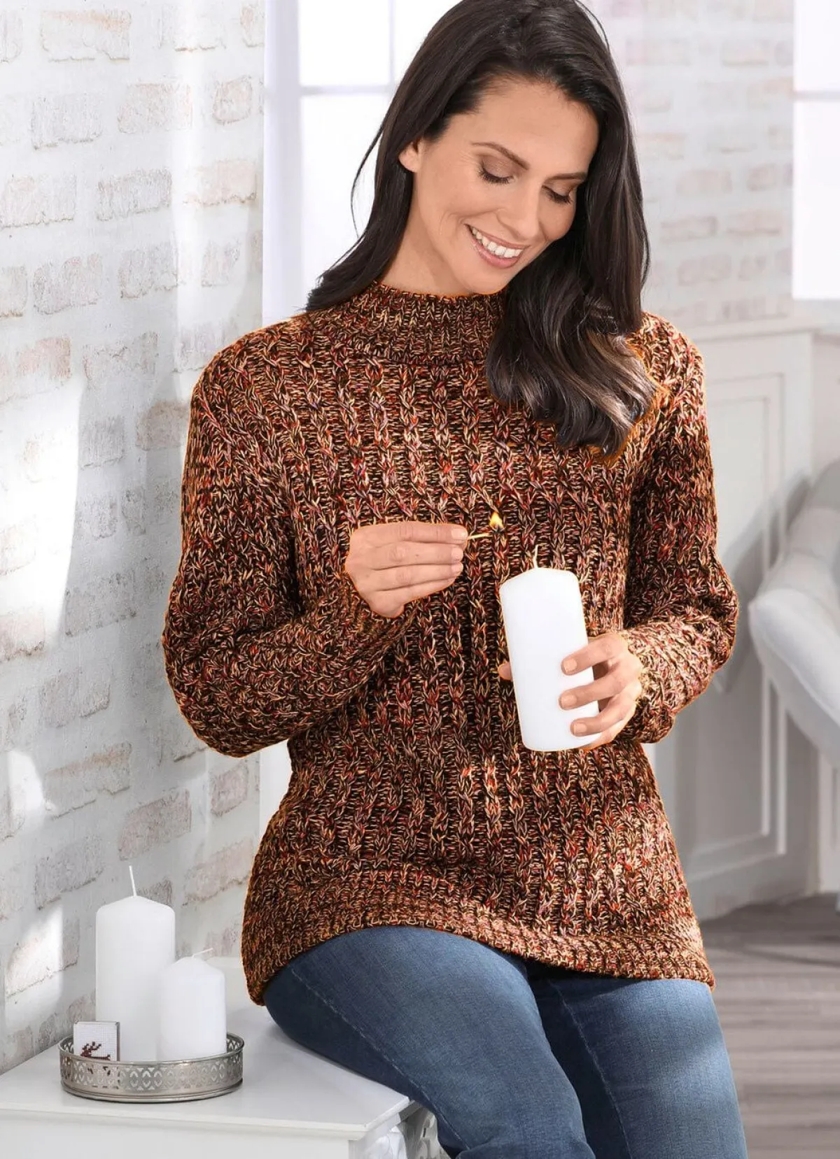 Best BADER Pullover in aufwendiger Melange-Optik TERRA-MULTICOLOR