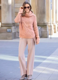 Online Tizia Pullover in aufwendiger Struktur mit Glitzer LACHS-LACHS MELIERT
