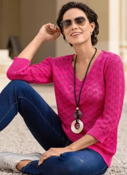 Hot BADER Pullover in ausgefallenem Mustermix PINK
