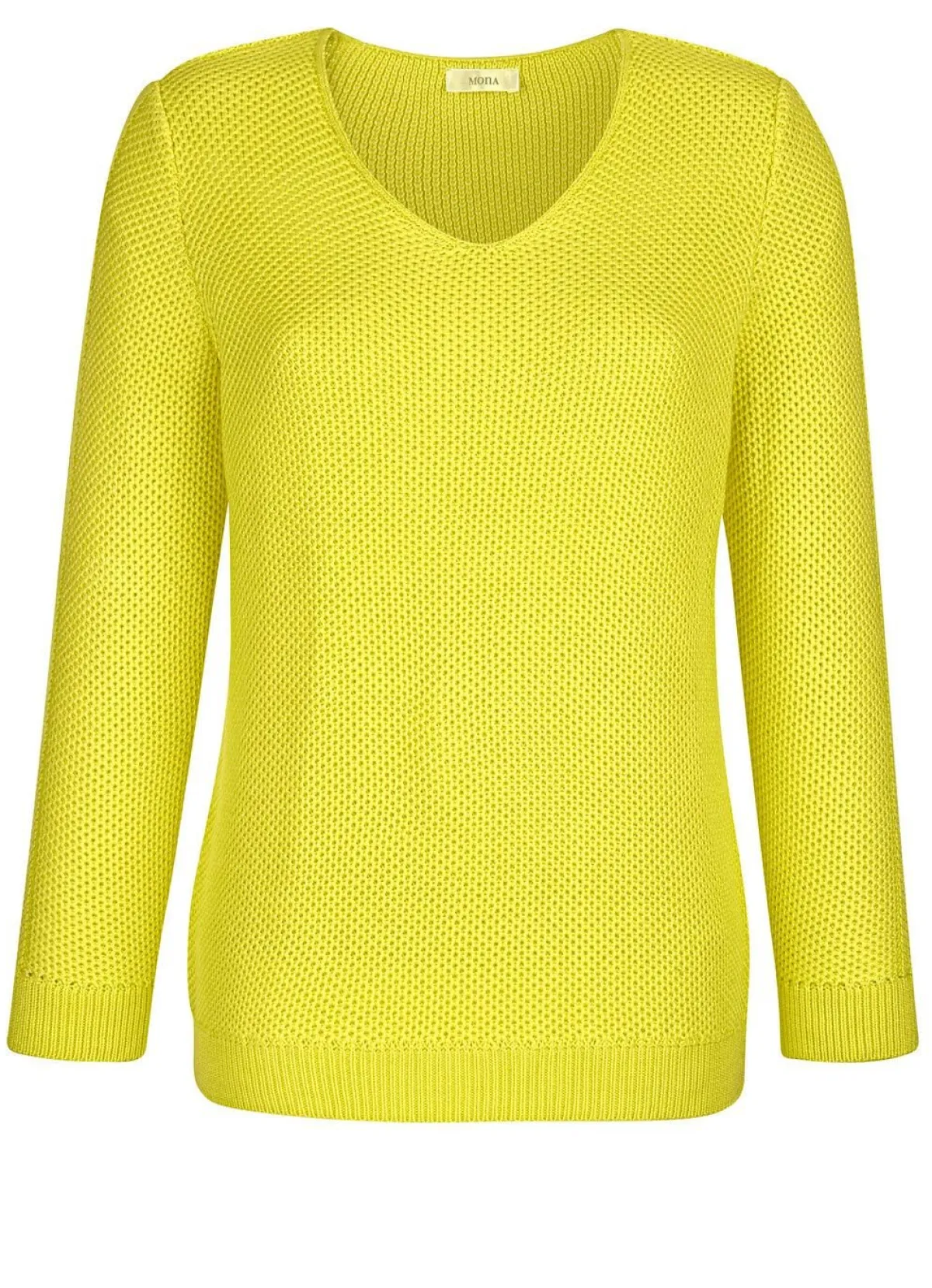 Online BADER Pullover in dekorativer Struktur GELB