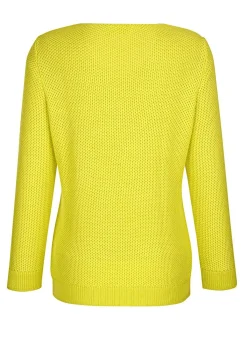 Online BADER Pullover in dekorativer Struktur GELB