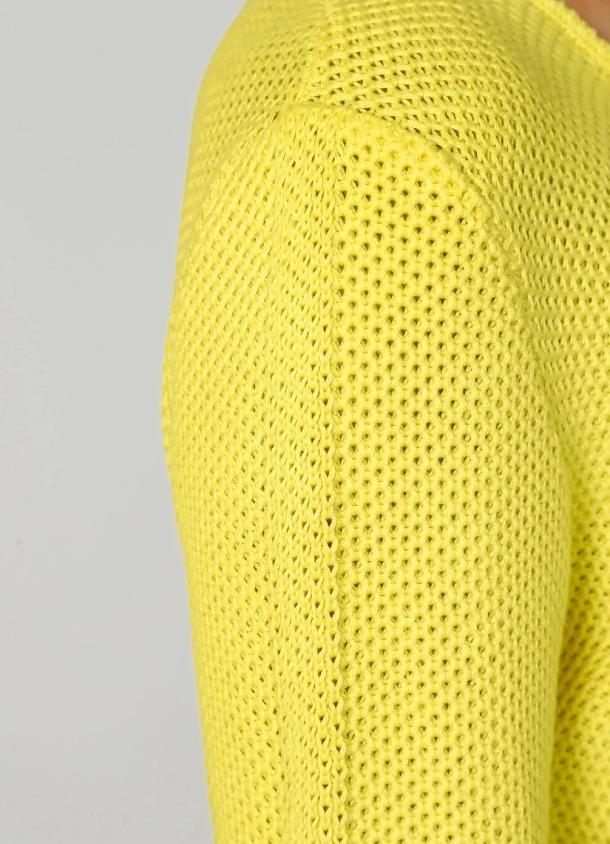Online BADER Pullover in dekorativer Struktur GELB