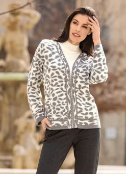 New BADER Pullover in Doppel-Optik ECRU-HELLGRAU-DUNKELGRAU