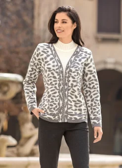 New BADER Pullover in Doppel-Optik ECRU-HELLGRAU-DUNKELGRAU