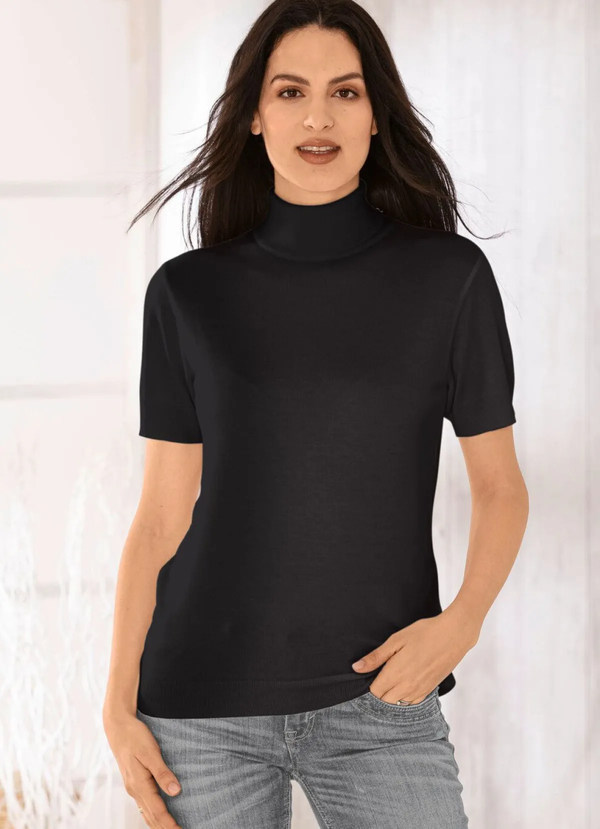 Online BADER Pullover in edel glänzender Qualität SCHWARZ