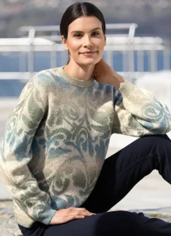 BADER Pullover in edlem Farbverlauf CREME-GRÜN-HELLBLAU