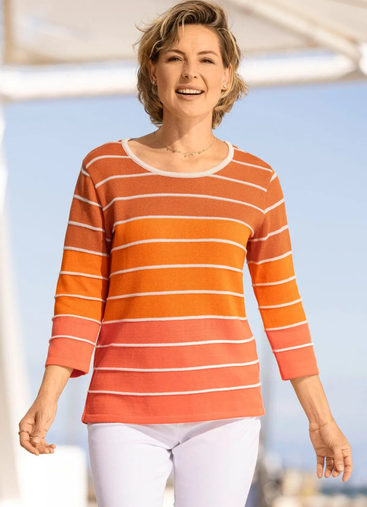 Best BADER Pullover in Farbverlauf TERRA-ORANGE-MULTICOLOR