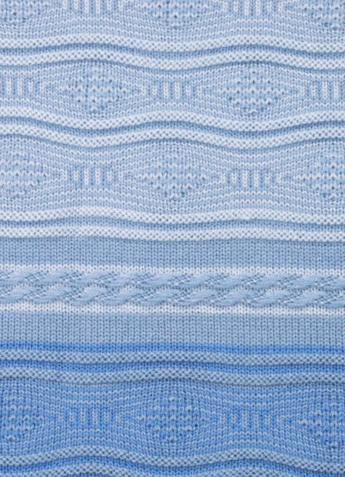 BADER Pullover in Farbverlauf AZURBLAU-JEANSBLAU-ECRU
