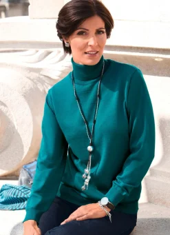 BADER Pullover in Feinstrick PETROL