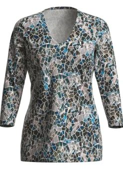 Online KLAUS MODELLE MADE IN GERMANY Pullover in Feinstrick BLAU-WEISS-MULTICOLOR
