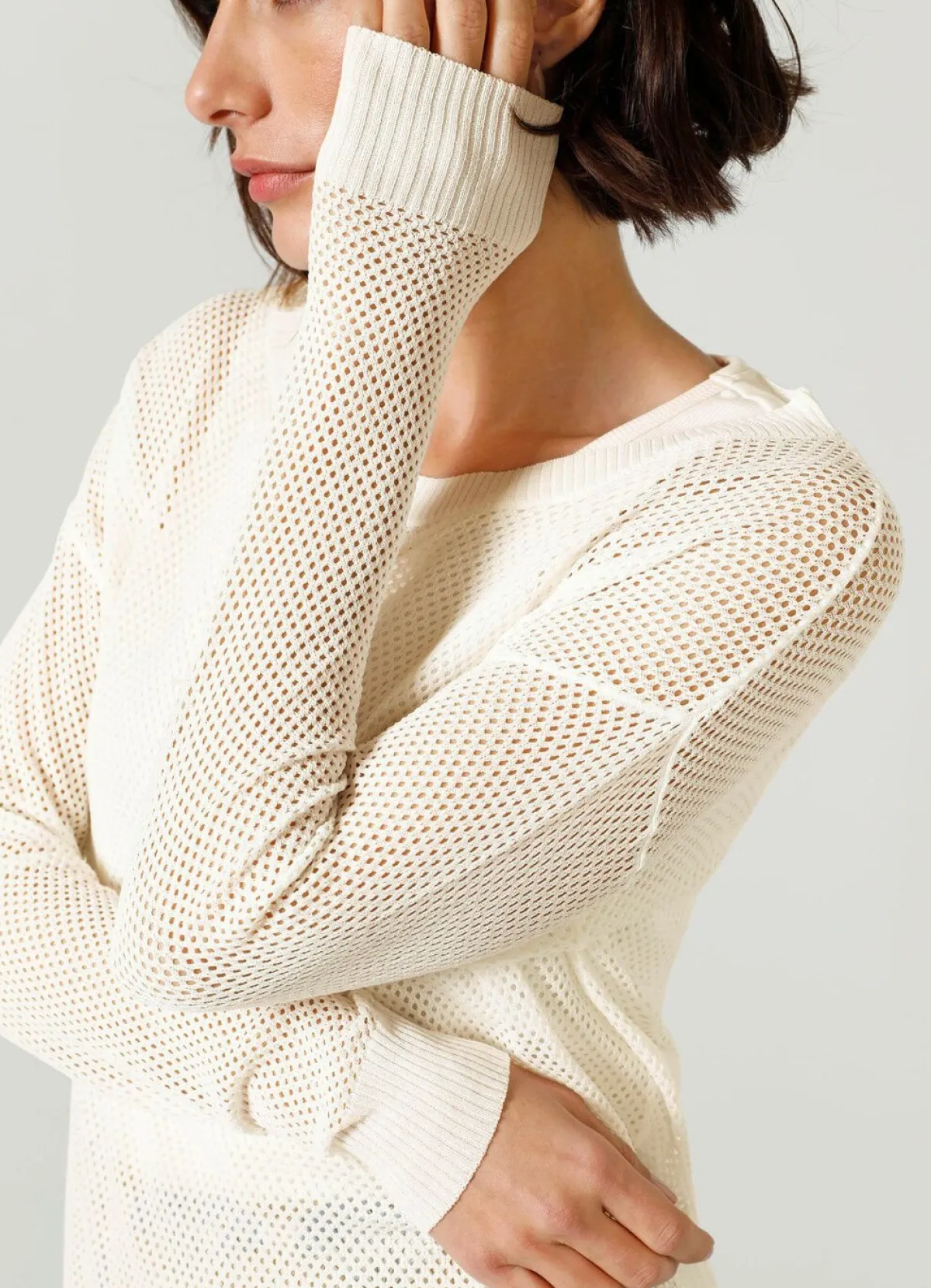 Sale BADER Pullover in Feinstrick ECRU