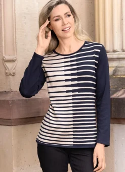 Hot laurakent Pullover in Feinstrick MARINE-BEIGE