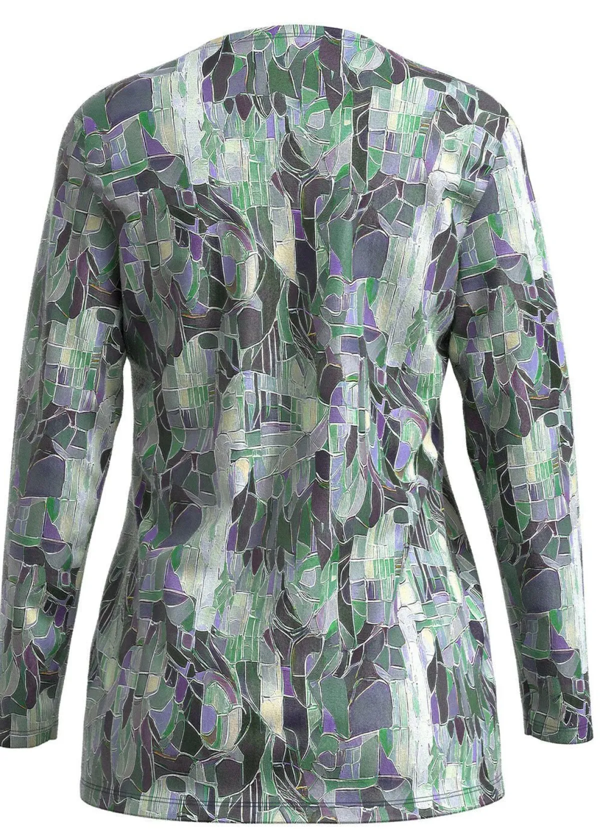 Hot KLAUS MODELLE MADE IN GERMANY Pullover in Feinstrick GRÜN-LILA-MULTICOLOR