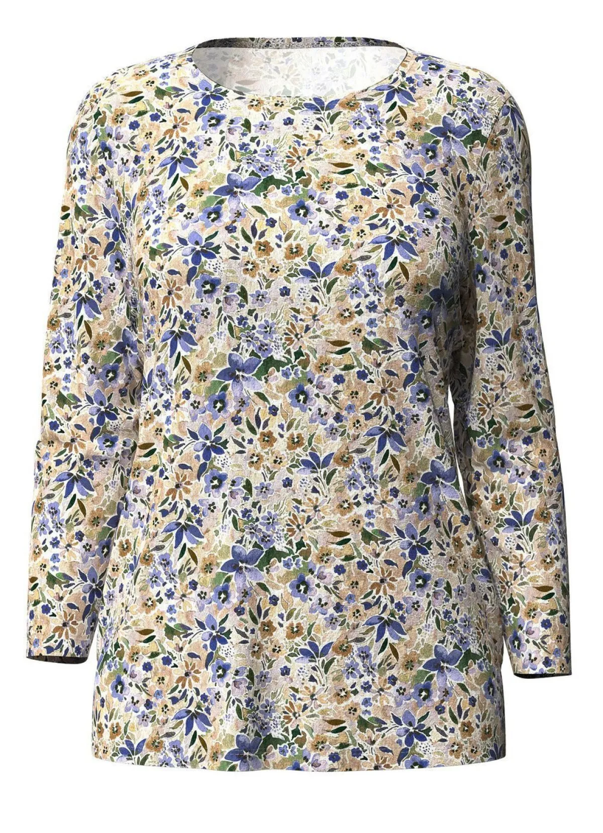 Best KLAUS MODELLE MADE IN GERMANY Pullover in Feinstrick BEIGE-BLAU-MULTICOLOR