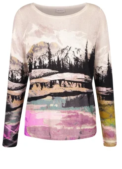 Online BADER Pullover in Feinstrick SCHWARZ-GRAU-GRANATROT