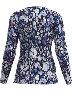 KLAUS MODELLE MADE IN GERMANY Pullover in Feinstrick MARINE-WEISS-MULTICOLOR