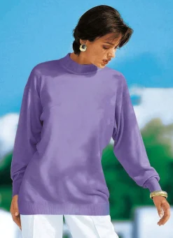 Hot BADER Pullover in Feinstrick mit Schurwolle FLIEDER