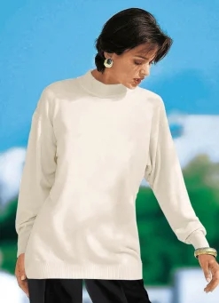 Discount BADER Pullover in Feinstrick mit Schurwolle NATURWEISS