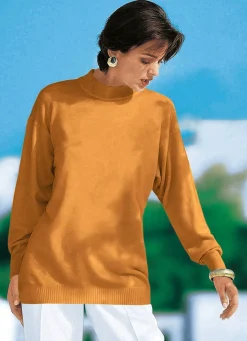 BADER Pullover in Feinstrick mit Schurwolle MESSING