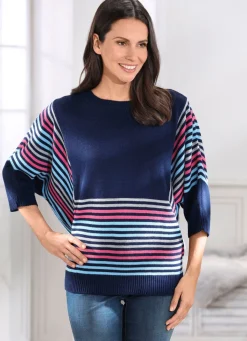 Sale BADER Pullover in Fledermausform MARINE-MULTICOLOR