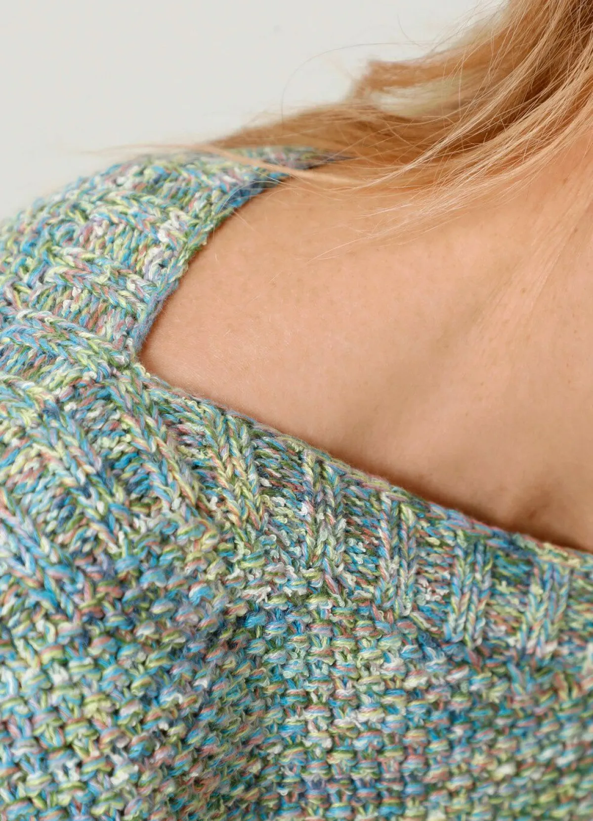 Sale BADER Pullover in Garnmix HELLGRÜN-GELB-MULTICOLOR