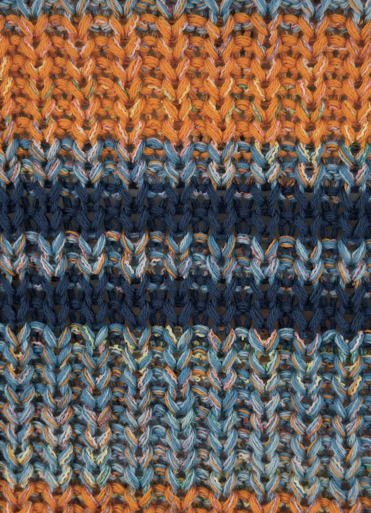 BADER Pullover in Garnmix PETROL-COGNAC