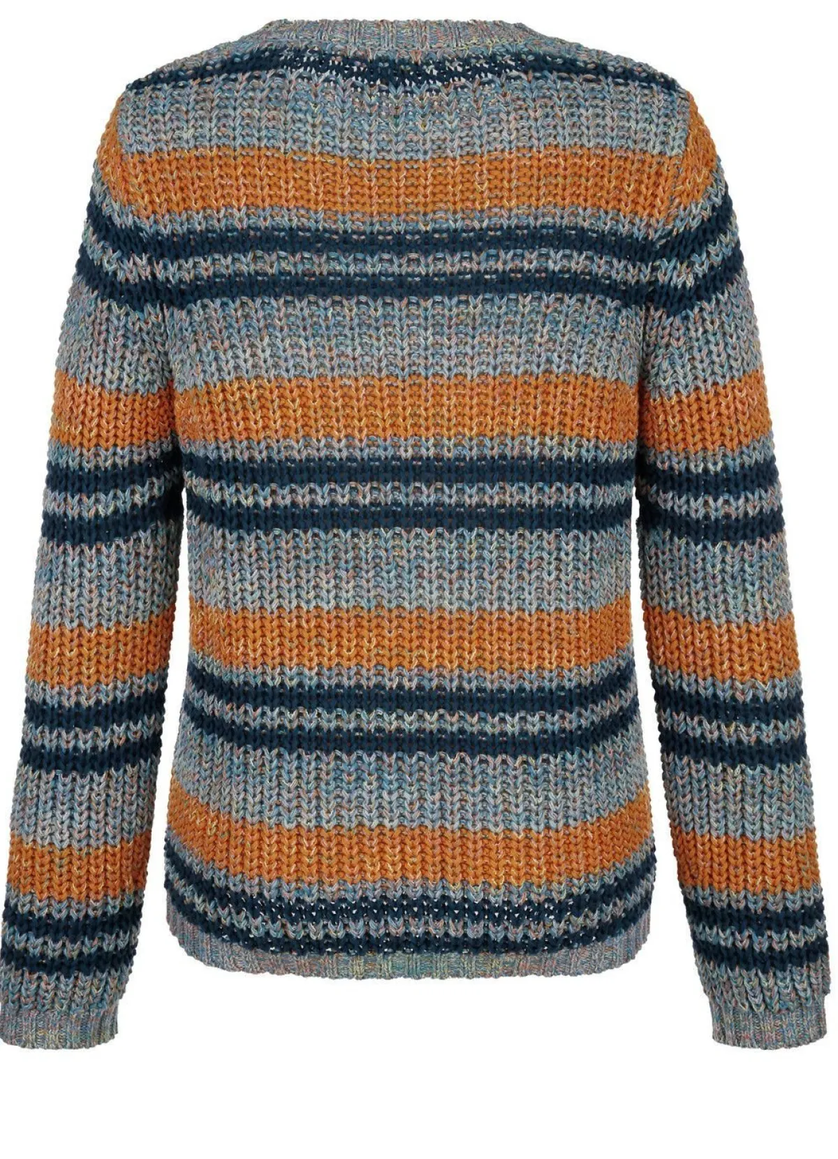 BADER Pullover in Garnmix PETROL-COGNAC